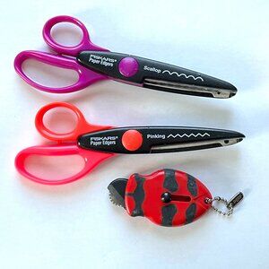 Scrapbook Scissors and Cutter Bee Perforation Tool Set-Fiskars Paper Edgers